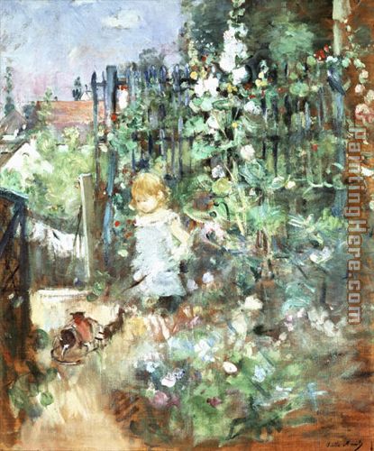 Child among Staked Roses painting - Berthe Morisot Child among Staked Roses art painting